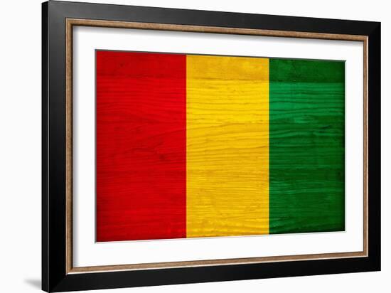 Guinea Flag Design with Wood Patterning - Flags of the World Series-Philippe Hugonnard-Framed Art Print