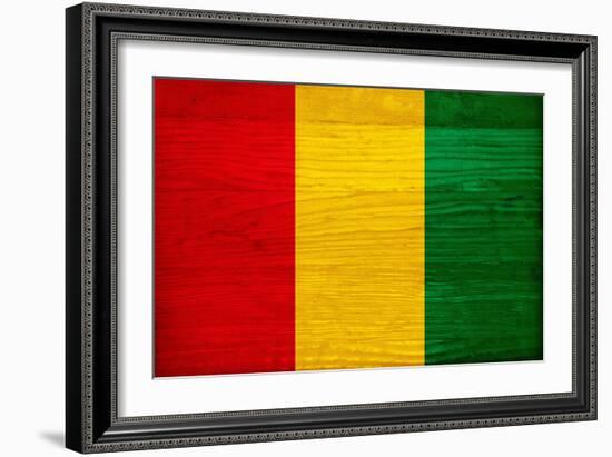 Guinea Flag Design with Wood Patterning - Flags of the World Series-Philippe Hugonnard-Framed Art Print
