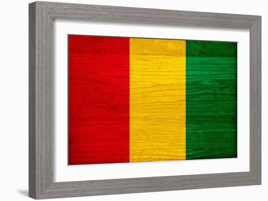 Guinea Flag Design with Wood Patterning - Flags of the World Series-Philippe Hugonnard-Framed Premium Giclee Print