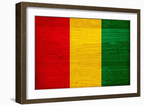 Guinea Flag Design with Wood Patterning - Flags of the World Series-Philippe Hugonnard-Framed Premium Giclee Print