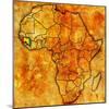 Guinea on Actual Map of Africa-michal812-Mounted Art Print