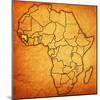 Guinea on Actual Map of Africa-michal812-Mounted Art Print