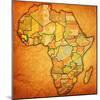 Guinea on Actual Map of Africa-michal812-Mounted Art Print