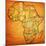 Guinea on Actual Map of Africa-michal812-Mounted Art Print