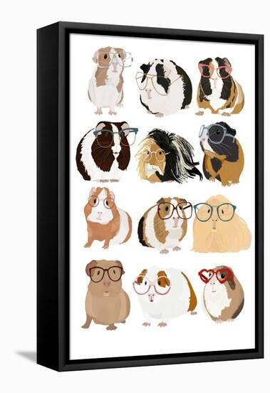 Guinea Pig in Glasses-Hanna Melin-Framed Premier Image Canvas
