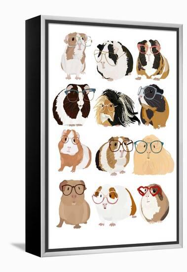 Guinea Pig in Glasses-Hanna Melin-Framed Premier Image Canvas