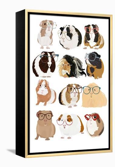 Guinea Pig in Glasses-Hanna Melin-Framed Premier Image Canvas