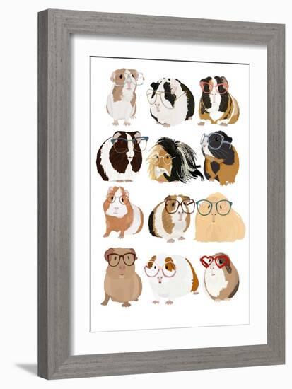 Guinea Pig in Glasses-Hanna Melin-Framed Giclee Print