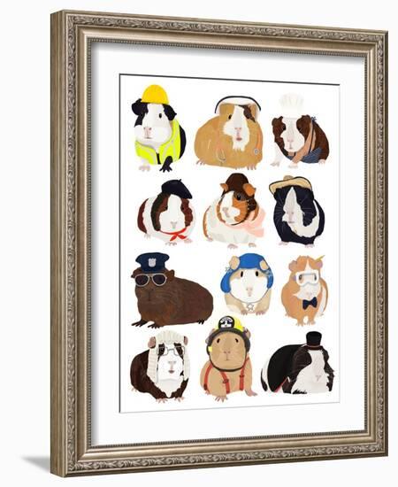 Guinea Pig Working Hr-Hanna Melin-Framed Giclee Print