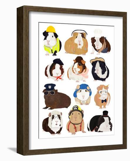 Guinea Pig Working Hr-Hanna Melin-Framed Giclee Print