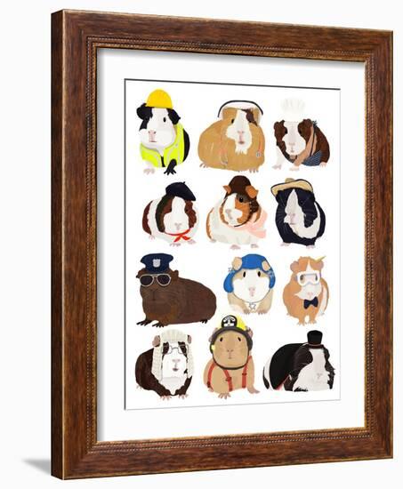 Guinea Pig Working Hr-Hanna Melin-Framed Giclee Print