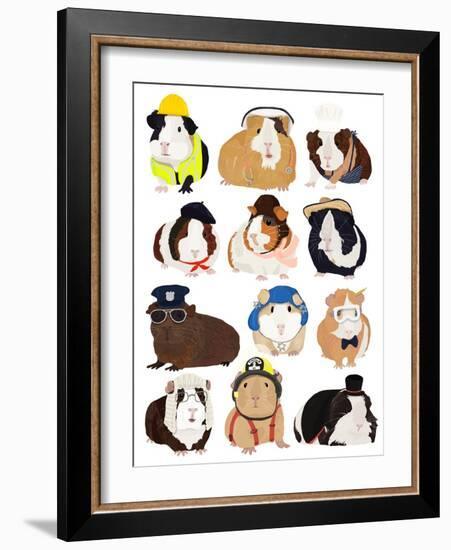 Guinea Pig Working Hr-Hanna Melin-Framed Giclee Print