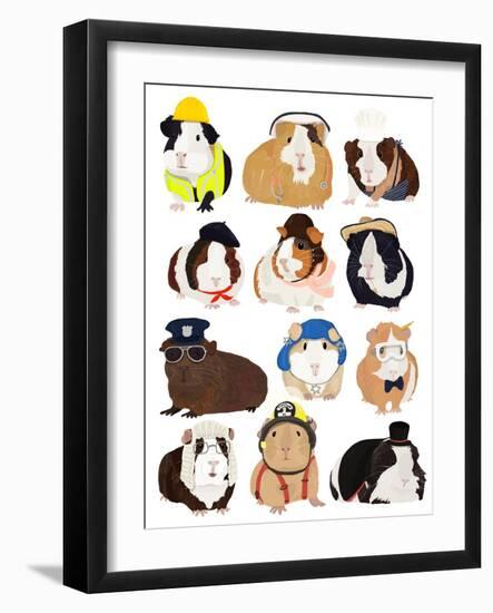 Guinea Pig Working Hr-Hanna Melin-Framed Giclee Print