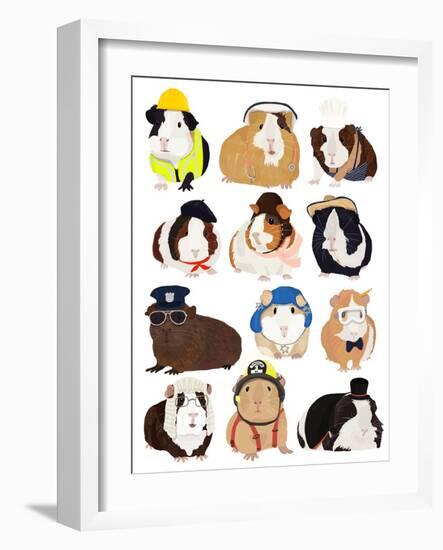 Guinea Pig Working Hr-Hanna Melin-Framed Giclee Print