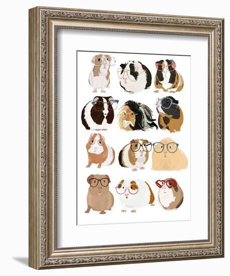 Guinea Pigs In Glasses-Hanna Melin-Framed Art Print