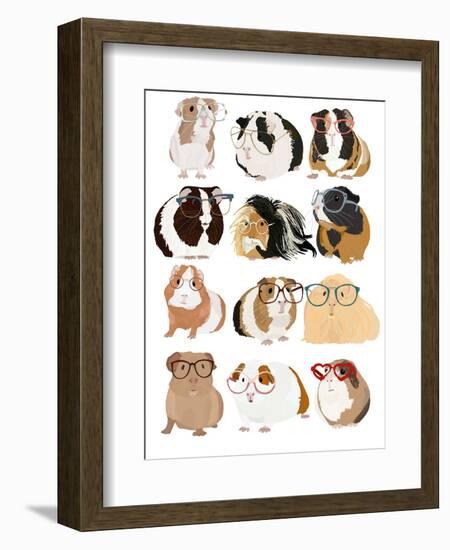 Guinea Pigs In Glasses-Hanna Melin-Framed Art Print