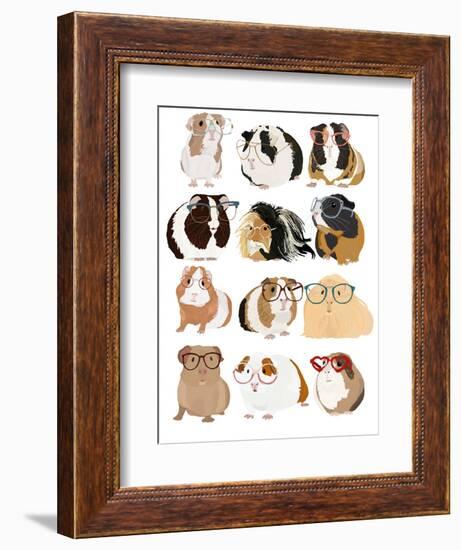 Guinea Pigs In Glasses-Hanna Melin-Framed Art Print