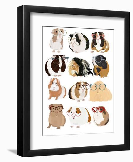 Guinea Pigs In Glasses-Hanna Melin-Framed Art Print