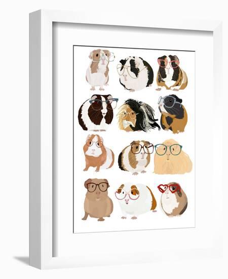 Guinea Pigs In Glasses-Hanna Melin-Framed Art Print