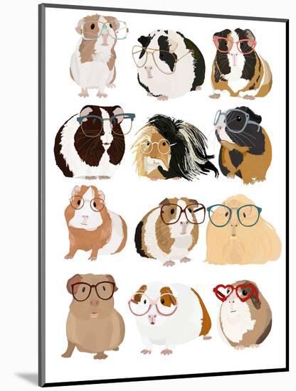 Guinea Pigs In Glasses-Hanna Melin-Mounted Art Print