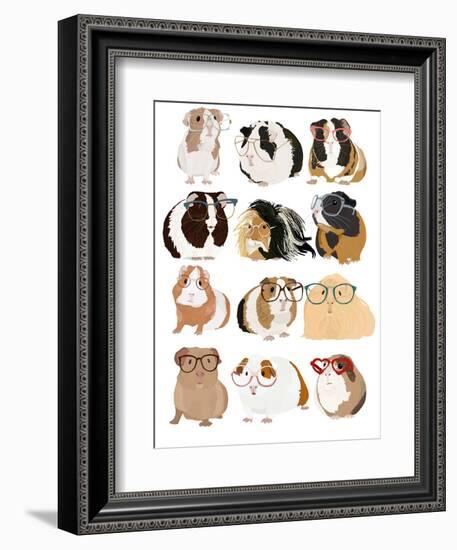 Guinea Pigs In Glasses-Hanna Melin-Framed Art Print