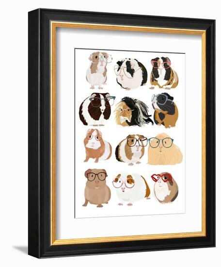 Guinea Pigs In Glasses-Hanna Melin-Framed Art Print