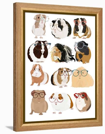 Guinea Pigs In Glasses-Hanna Melin-Framed Stretched Canvas