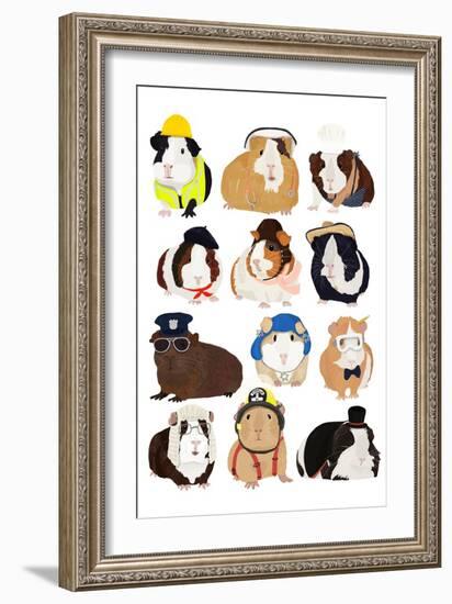 Guinea Pigs Working-Hanna Melin-Framed Art Print