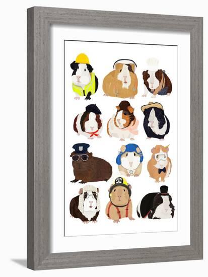 Guinea Pigs Working-Hanna Melin-Framed Art Print