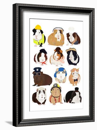 Guinea Pigs Working-Hanna Melin-Framed Art Print