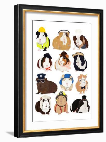 Guinea Pigs Working-Hanna Melin-Framed Art Print