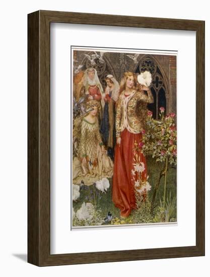 Guinevere and Her Ladies-In- Waiting in the Golden Days-Eleanor Fortescue Brickdale-Framed Photographic Print