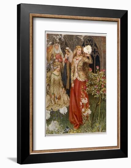 Guinevere and Her Ladies-In- Waiting in the Golden Days-Eleanor Fortescue Brickdale-Framed Photographic Print