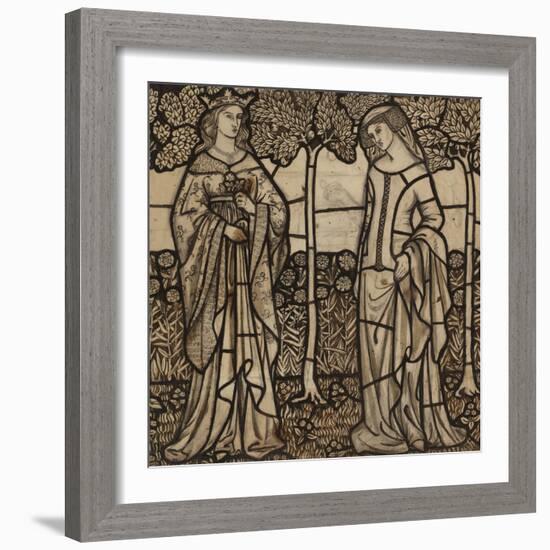 Guinevere and Iseult: Cartoon for Stained Glass-William Morris-Framed Giclee Print