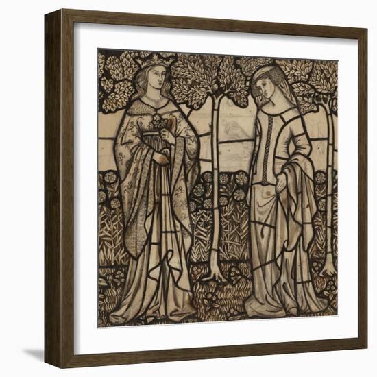 Guinevere and Iseult: Cartoon for Stained Glass-William Morris-Framed Giclee Print