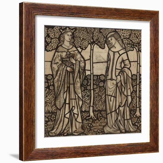 Guinevere and Iseult: Cartoon for Stained Glass-William Morris-Framed Giclee Print