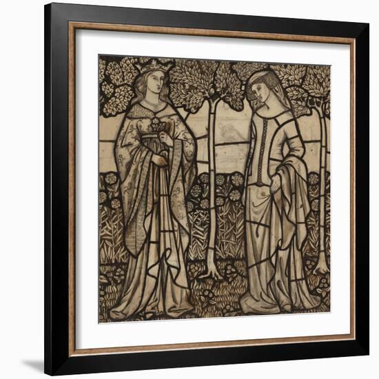 Guinevere and Iseult: Cartoon for Stained Glass-William Morris-Framed Giclee Print