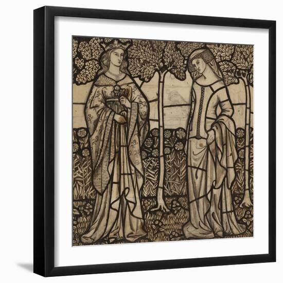 Guinevere and Iseult: Cartoon for Stained Glass-William Morris-Framed Giclee Print