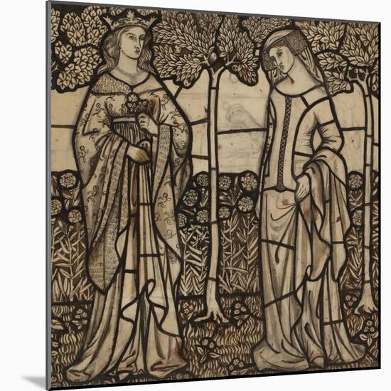 Guinevere and Iseult: Cartoon for Stained Glass-William Morris-Mounted Giclee Print