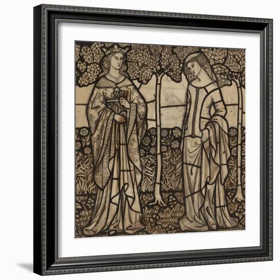 Guinevere and Iseult: Cartoon for Stained Glass-William Morris-Framed Giclee Print