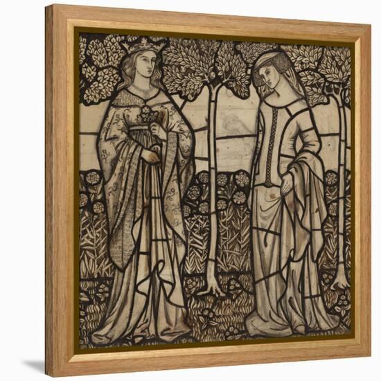 Guinevere and Iseult: Cartoon for Stained Glass-William Morris-Framed Premier Image Canvas