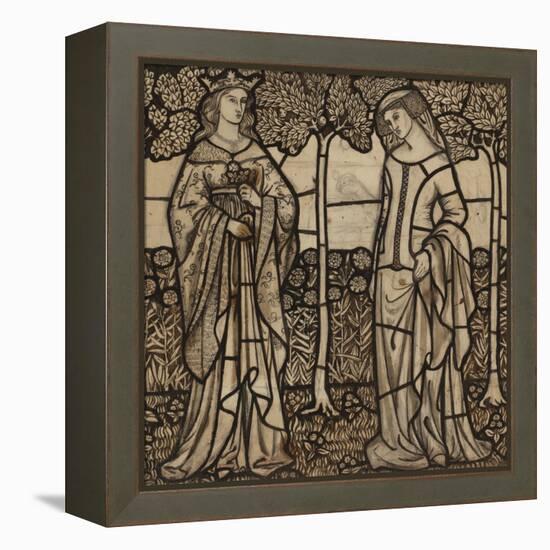 Guinevere and Iseult: Cartoon for Stained Glass-William Morris-Framed Premier Image Canvas