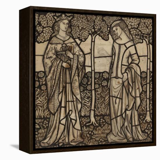 Guinevere and Iseult: Cartoon for Stained Glass-William Morris-Framed Premier Image Canvas