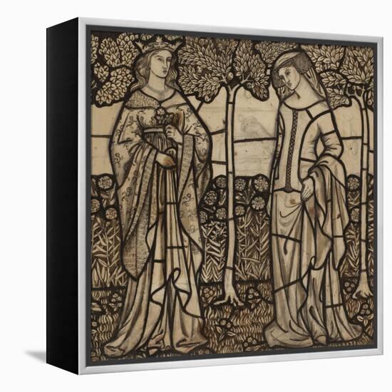 Guinevere and Iseult: Cartoon for Stained Glass-William Morris-Framed Premier Image Canvas