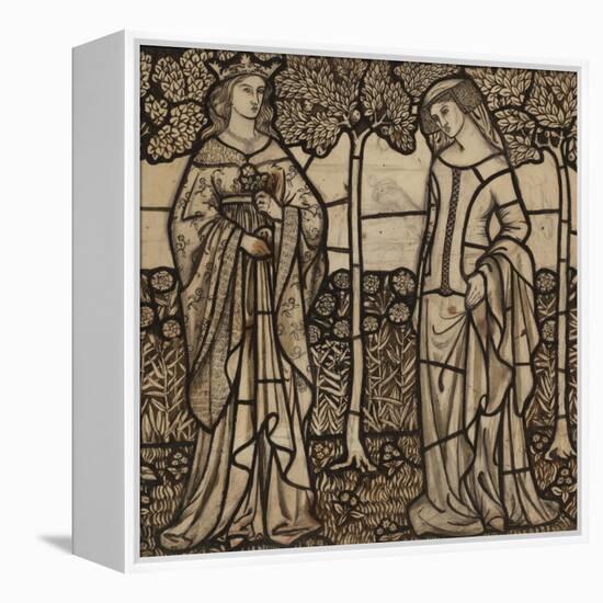 Guinevere and Iseult: Cartoon for Stained Glass-William Morris-Framed Premier Image Canvas