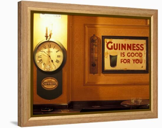 Guinness sign in pub, Dublin, Ireland-Alan Klehr-Framed Premier Image Canvas