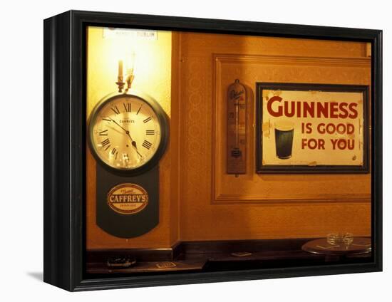 Guinness sign in pub, Dublin, Ireland-Alan Klehr-Framed Premier Image Canvas