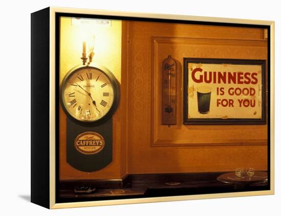 Guinness sign in pub, Dublin, Ireland-Alan Klehr-Framed Premier Image Canvas