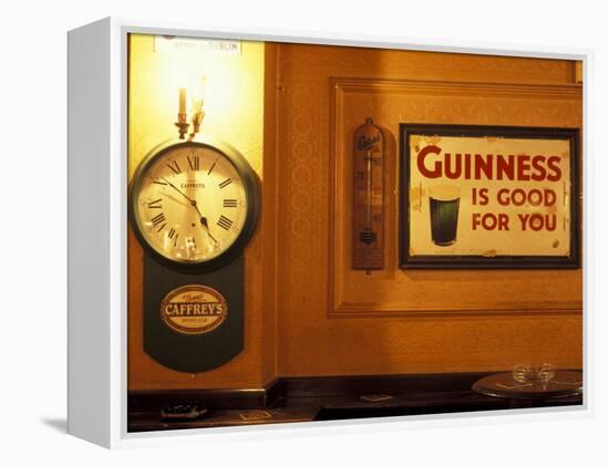 Guinness sign in pub, Dublin, Ireland-Alan Klehr-Framed Premier Image Canvas