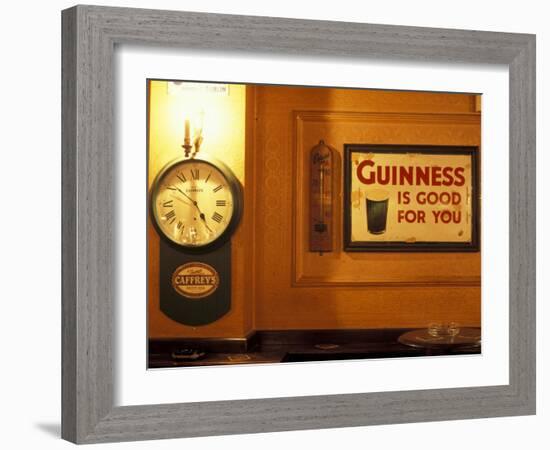 Guinness sign in pub, Dublin, Ireland-Alan Klehr-Framed Photographic Print